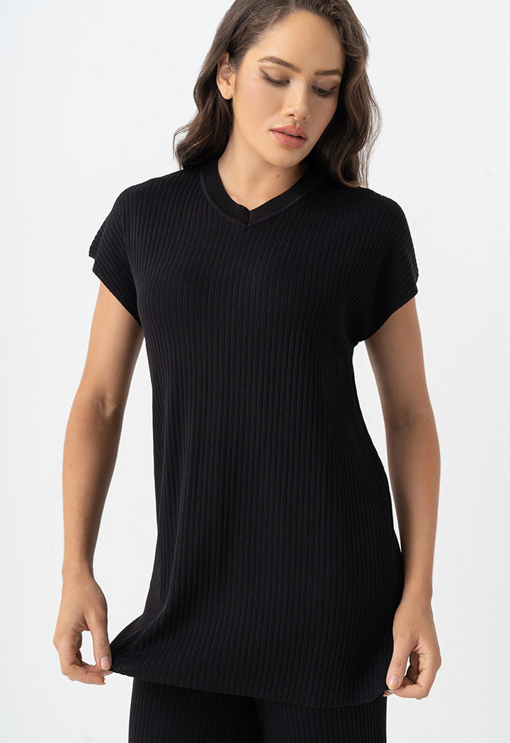 Choice Solid Sleeveless Knitted Top Black – Wardrobe Fashion KW