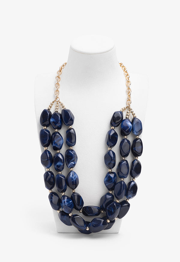 Choice Midnight Blue Marble Necklace Navy
