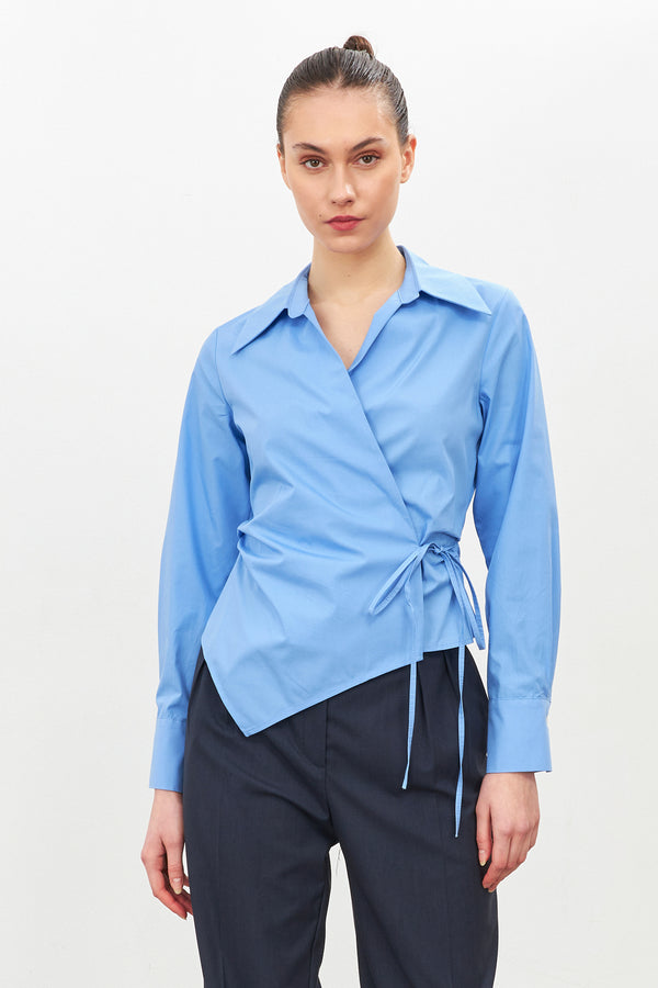 Setre Cross-Laced Shirt Blue