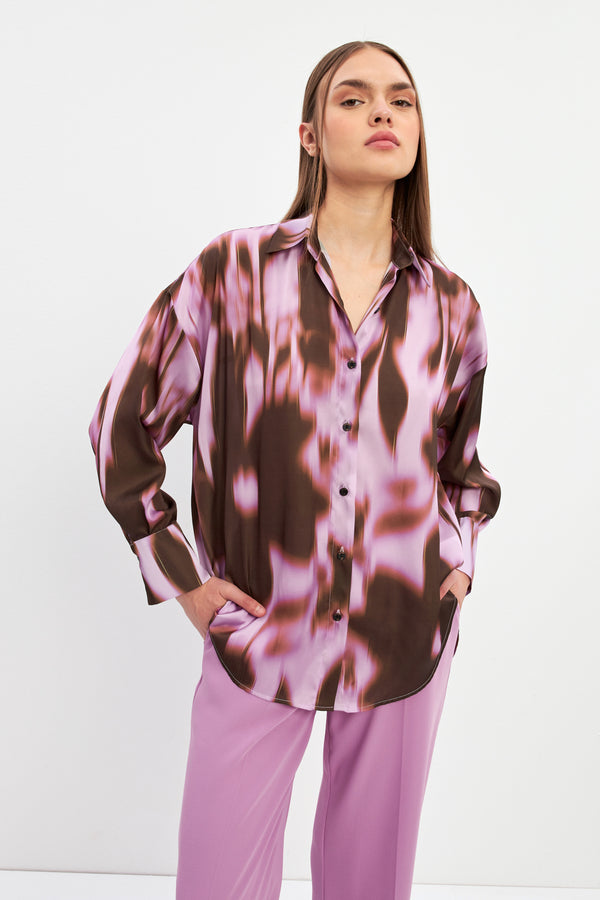 Setre Patterned Long Sleeve Shirt Purple