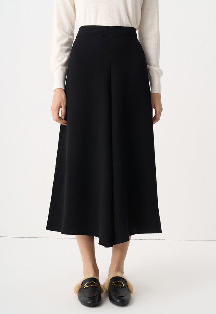 Choice Solid Wide Legs Culottes Black