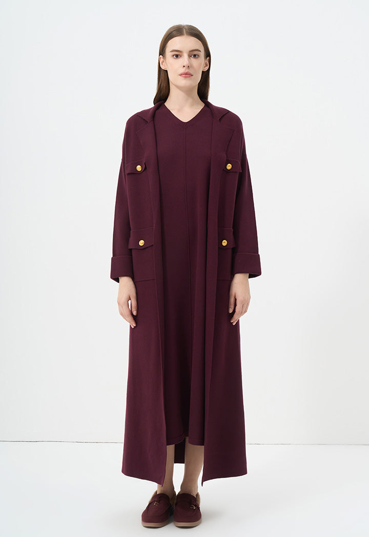 Choice Outerwear With Button Accessories Wine