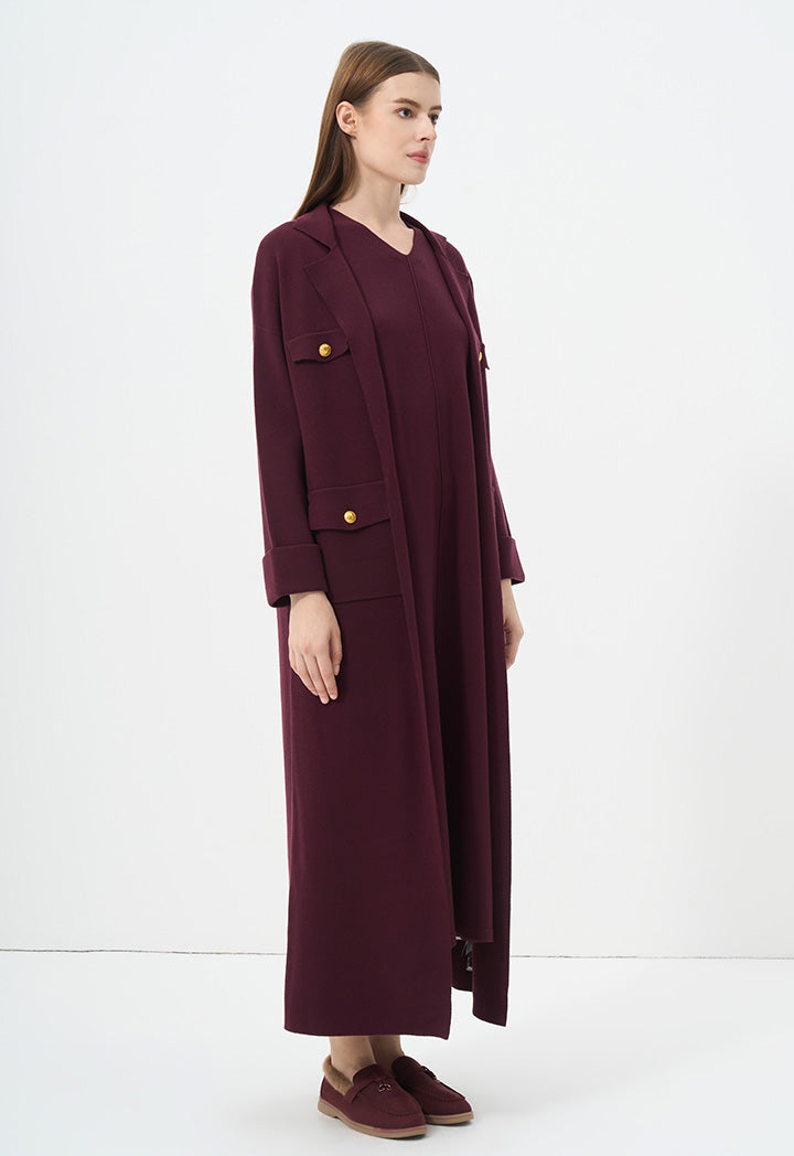 Choice Outerwear With Button Accessories Wine