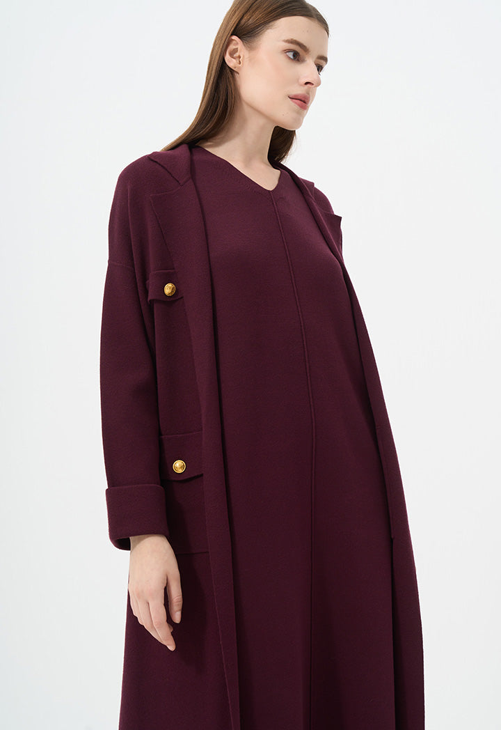 Choice Outerwear With Button Accessories Wine