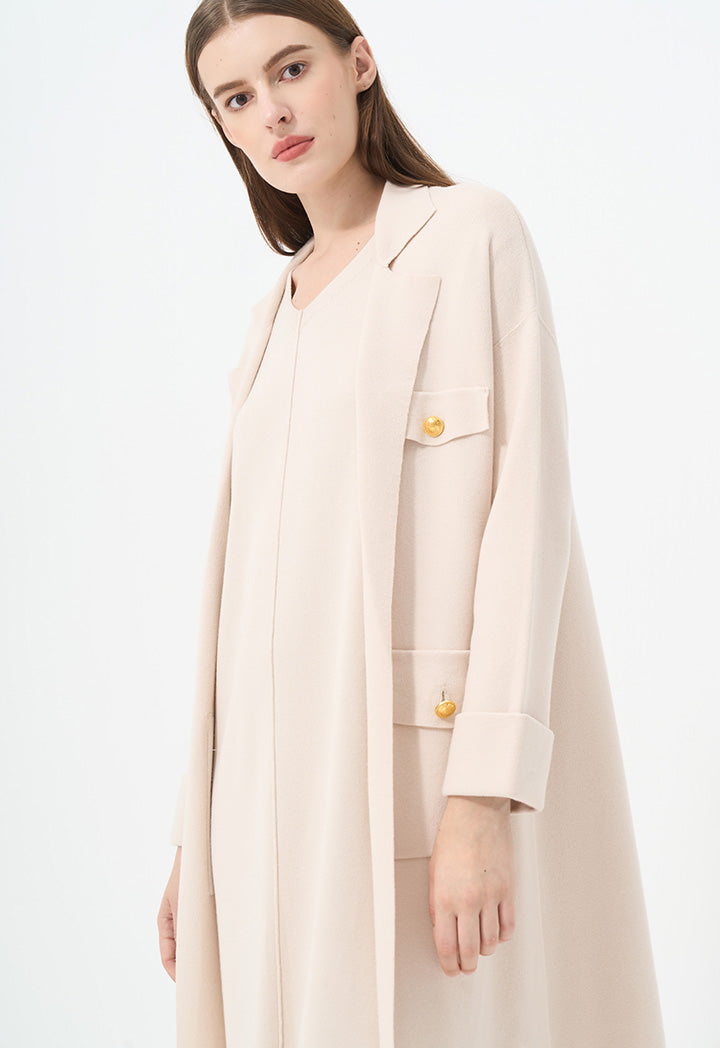 Choice Outerwear With Button Accessories Beige