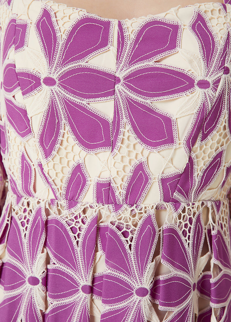 Beymen Club Flower Embroidered Maxi Dress Purple