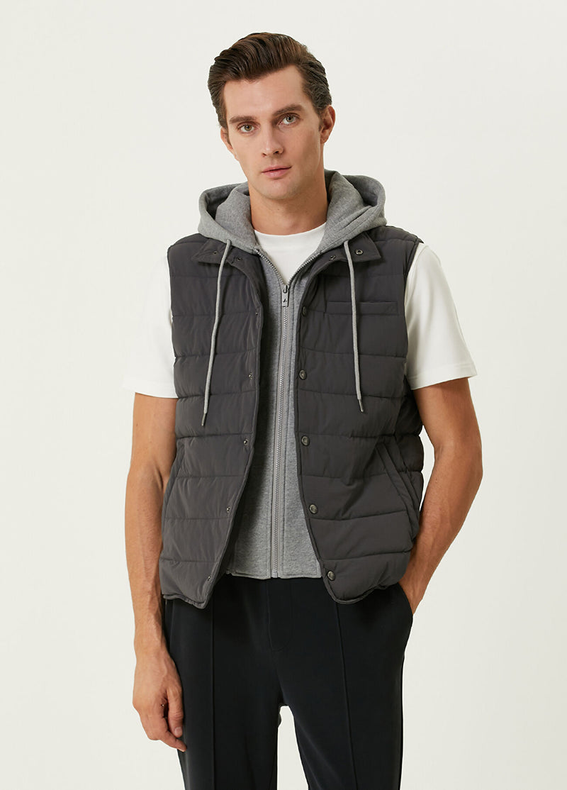 Beymen Club Men Anthracite Hooded Vest Gray