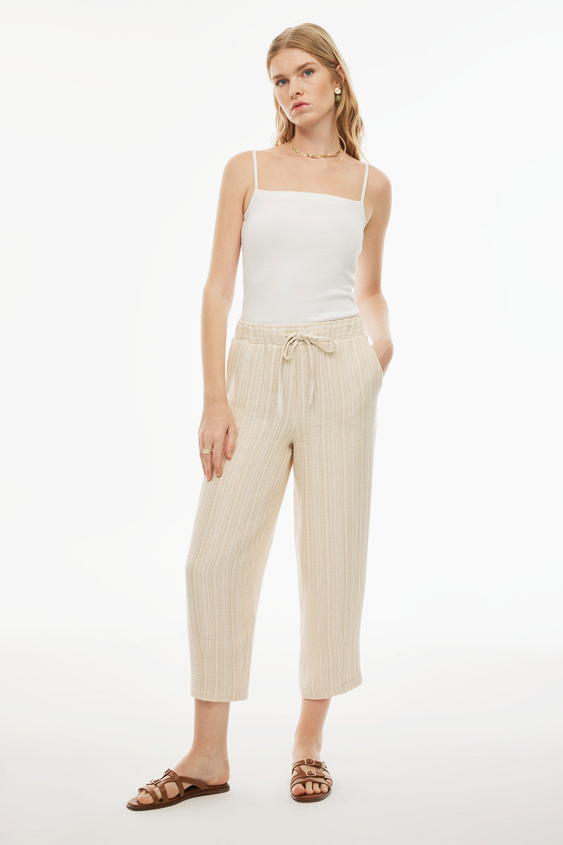 Perspective  Mid Rise Ankle Length Pants Ecru/Beige