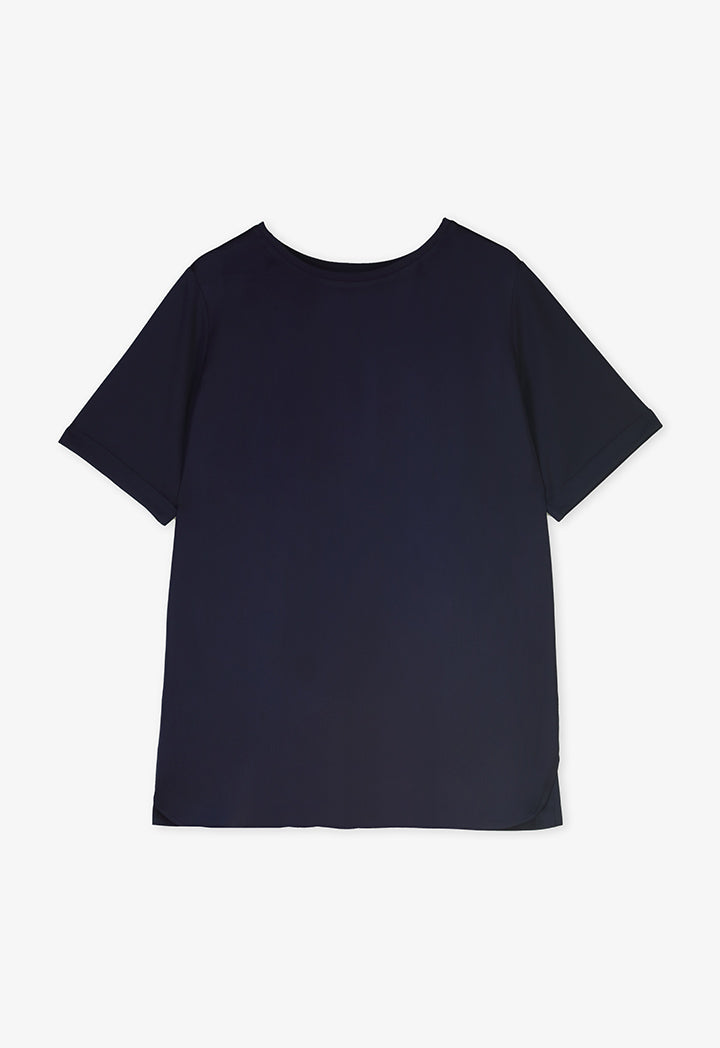 Choice Round Neck Basic T-Shirt  Navy