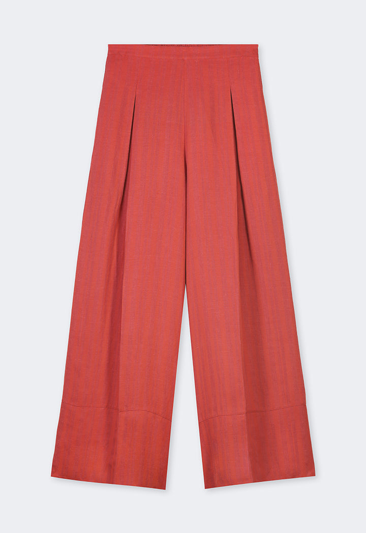 Choice Striped Wide Leg Trousers Orange