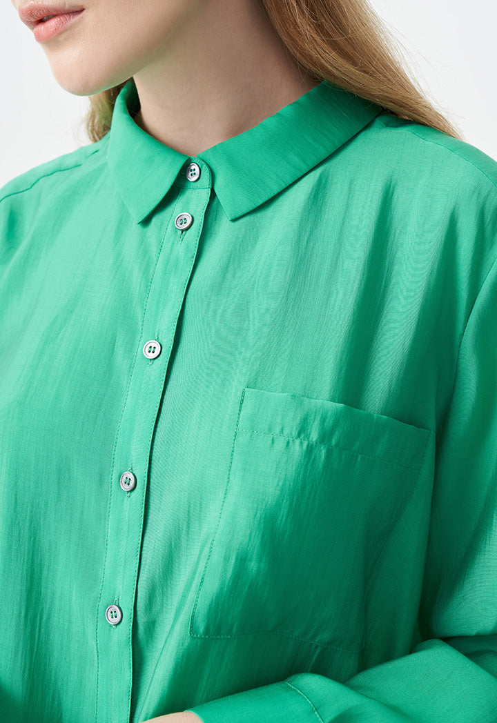 Choice Solid Long Sleeves Shirt Green