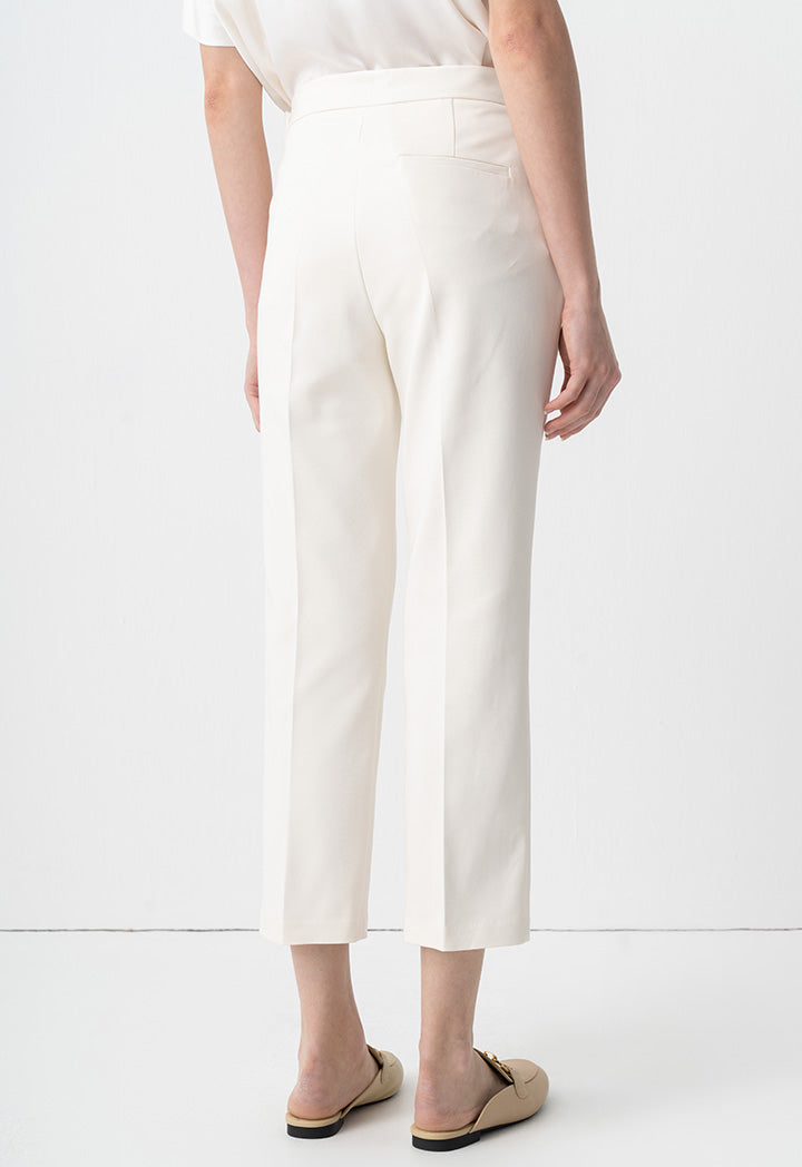 Choice Solid Straight Fit Trousers Cream