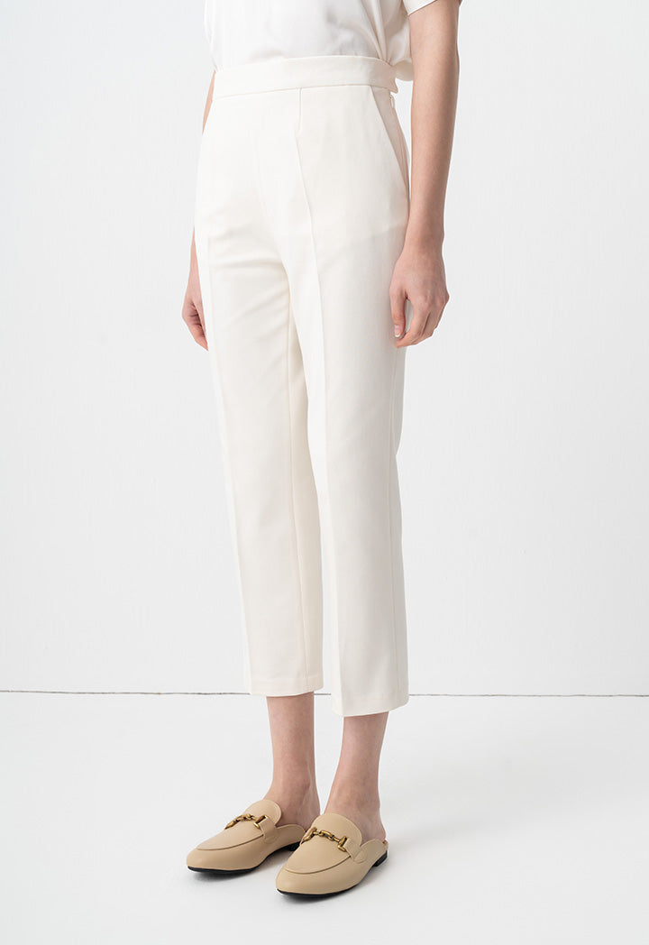 Choice Solid Straight Fit Trousers Cream