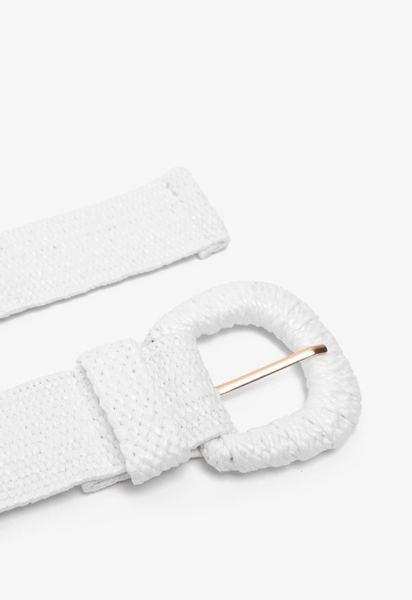 Choice Solid Braided Woven Belt White