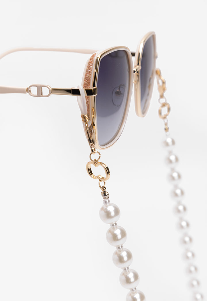 Choice Chunky Faux Pearls Sunglasses Accessory White