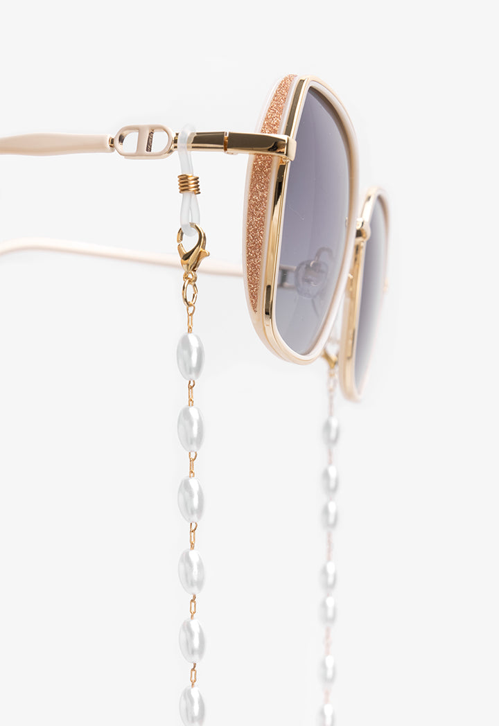 Choice Faux Pearls Sunglasses Chain Gold