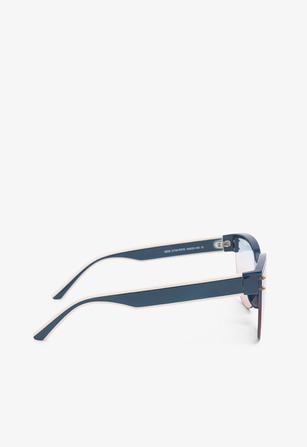 Choice Half Wire Studded Sunglasses Teal