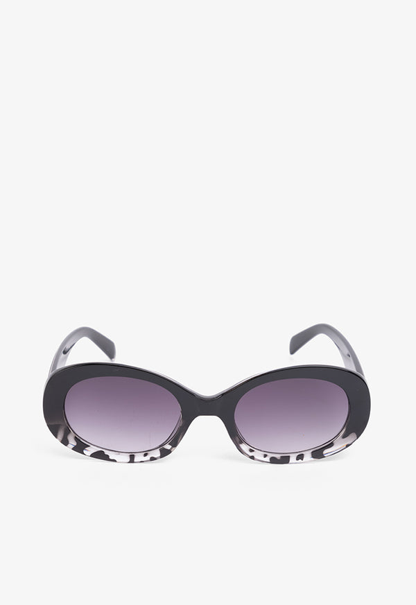 Choice Tortoiseshell Oval Sunglasses Black