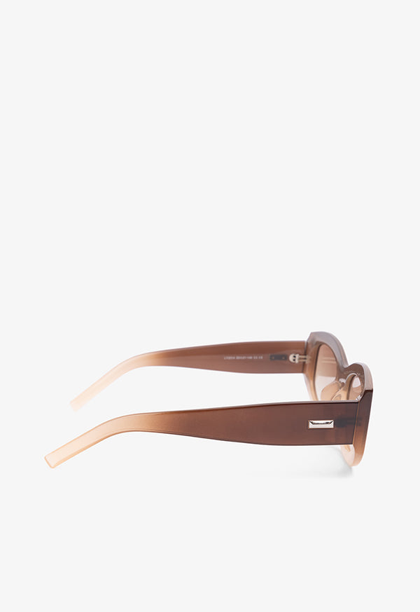 Choice Oval Gradient Frame Sunglasses Brown