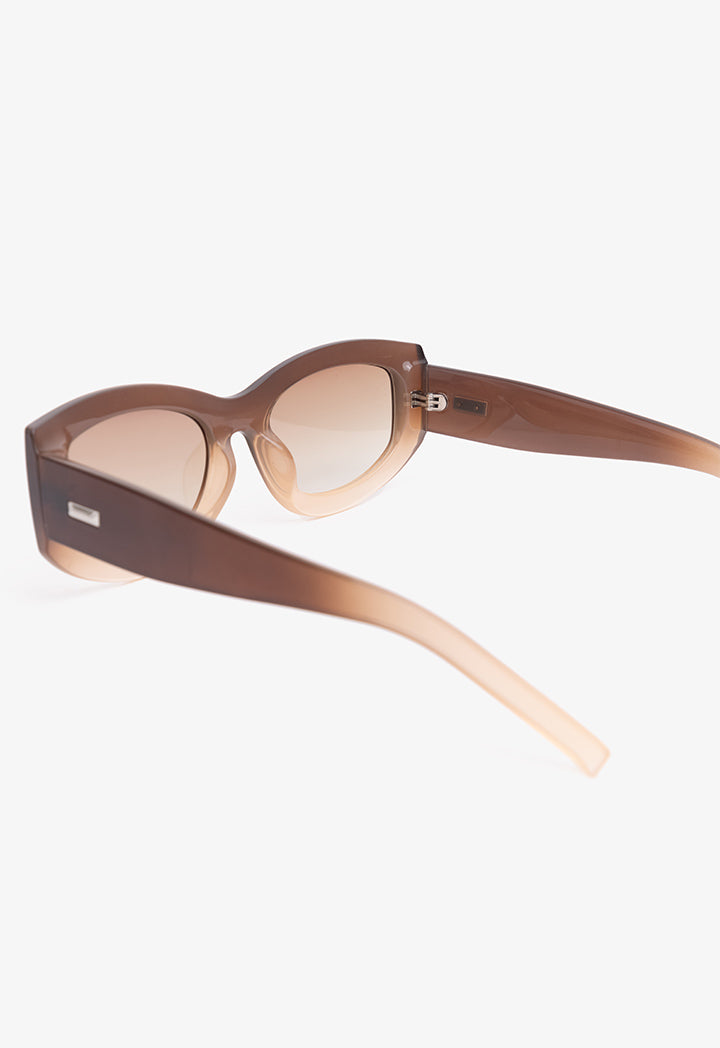 Choice Oval Gradient Frame Sunglasses Brown