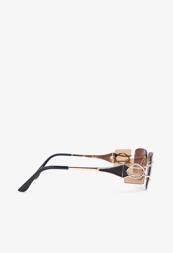 Choice Iconic Frameless Sunglasses Brown