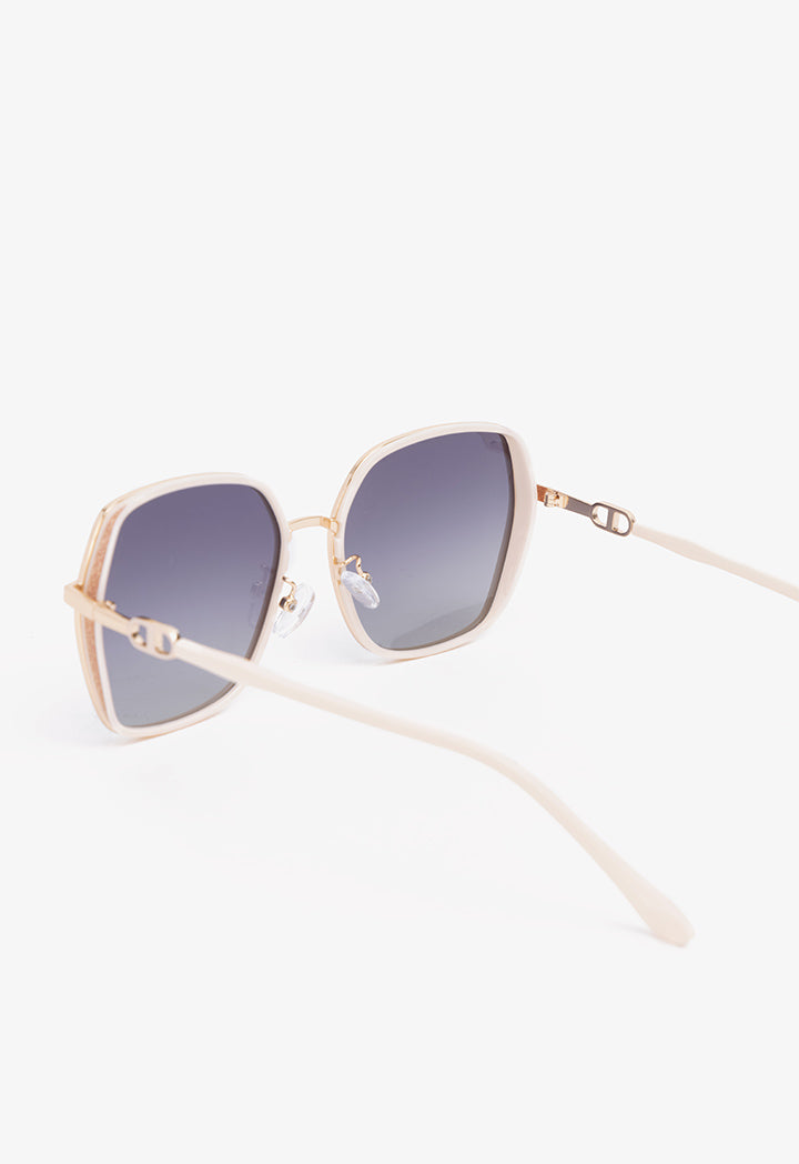 Choice Oversize Square Sparkling Sunglasses Cream