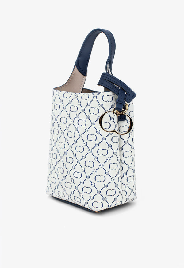 Choice Monogram Mini Shopping Bag Navy-White