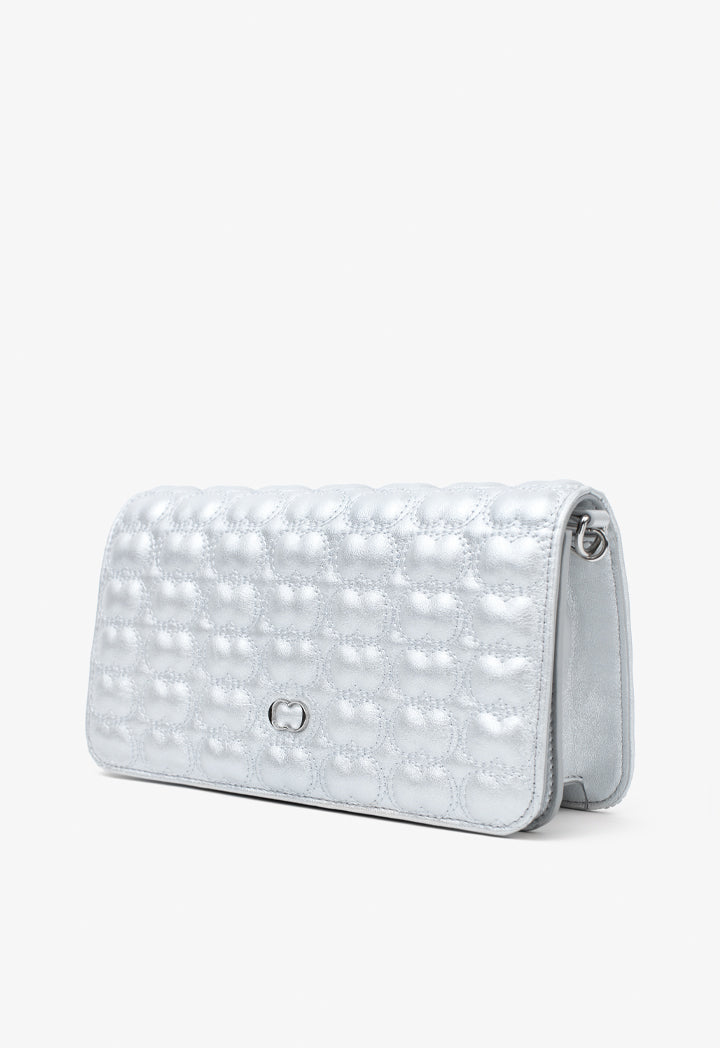 Choice Metallic Quilted Cross Body Bag Silver