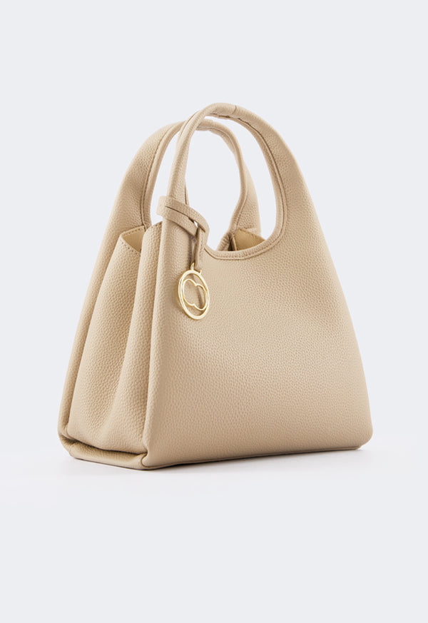 Choice Classic Solid Handbag Beige