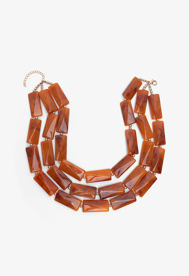 Choice Multistrand Marble Necklace Brown
