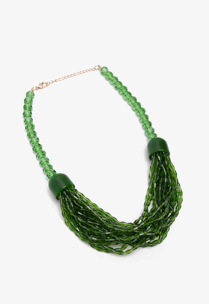 Choice Vibrant Intertwined Beads Necklace Green