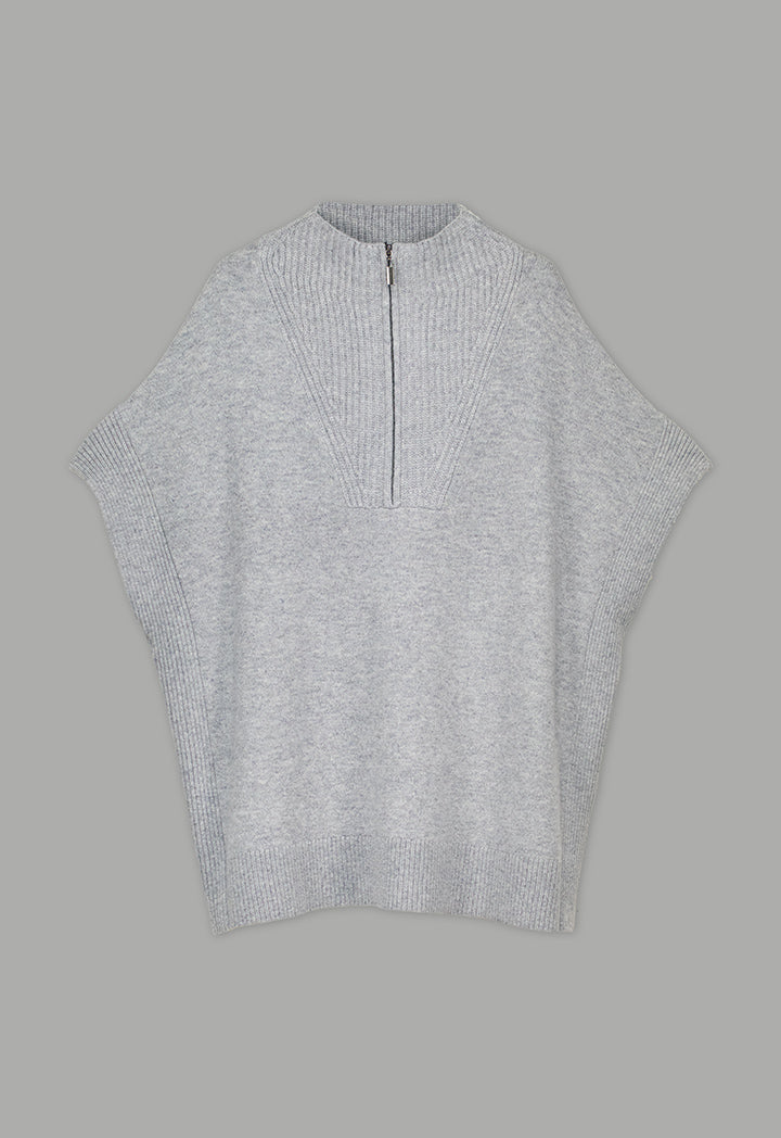 Choice Solid Knitted Sweater Vest Grey