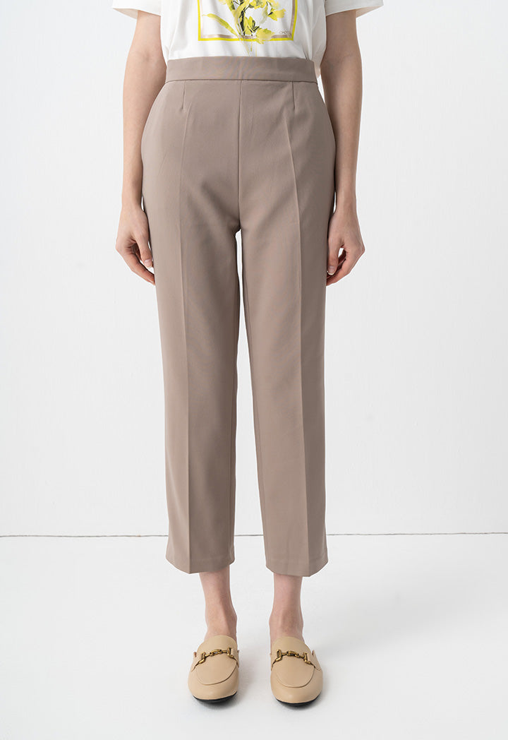 Choice Solid Straight Fit Trousers Khaki