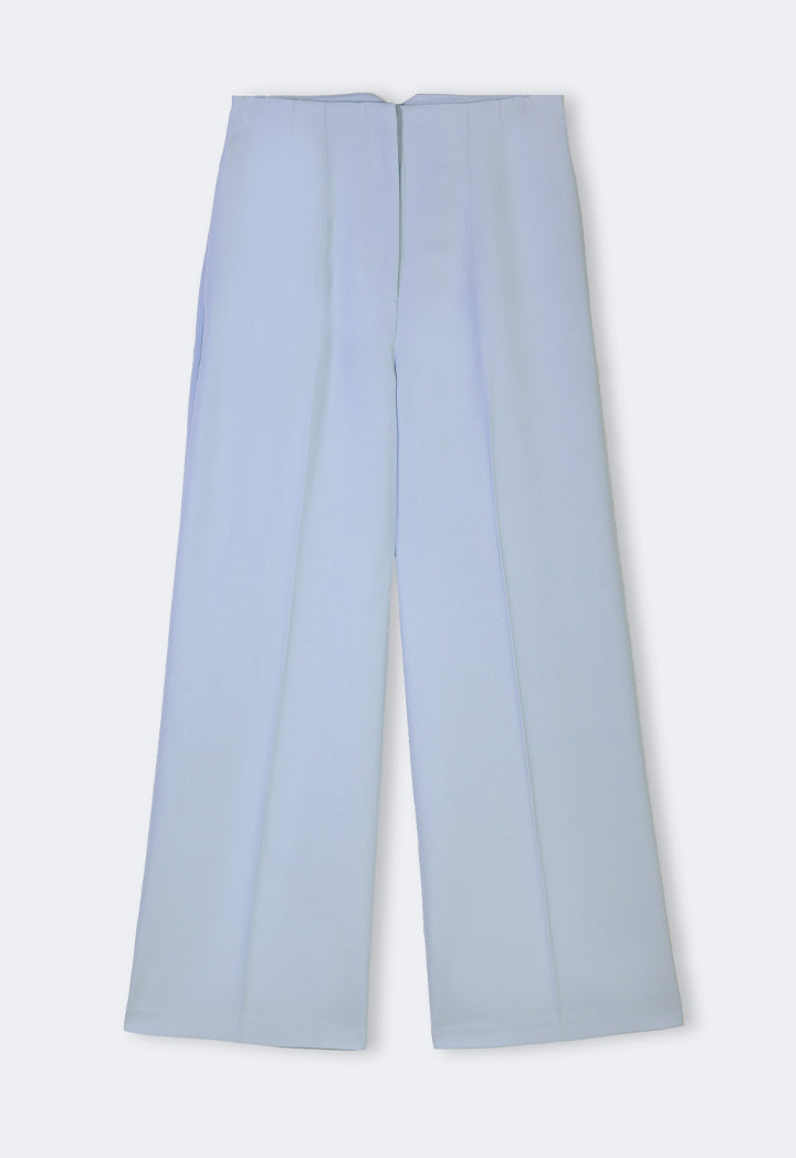 Choice Solid Wide Leg Trousers Blue