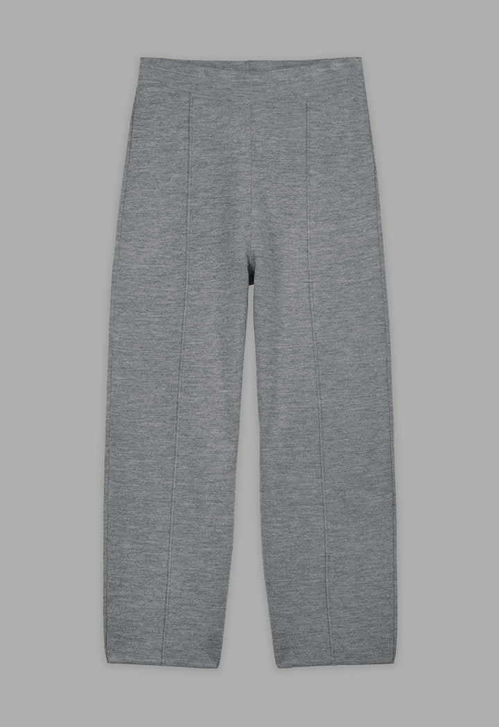 Choice Knitted Straight Fit Solid Pants Grey