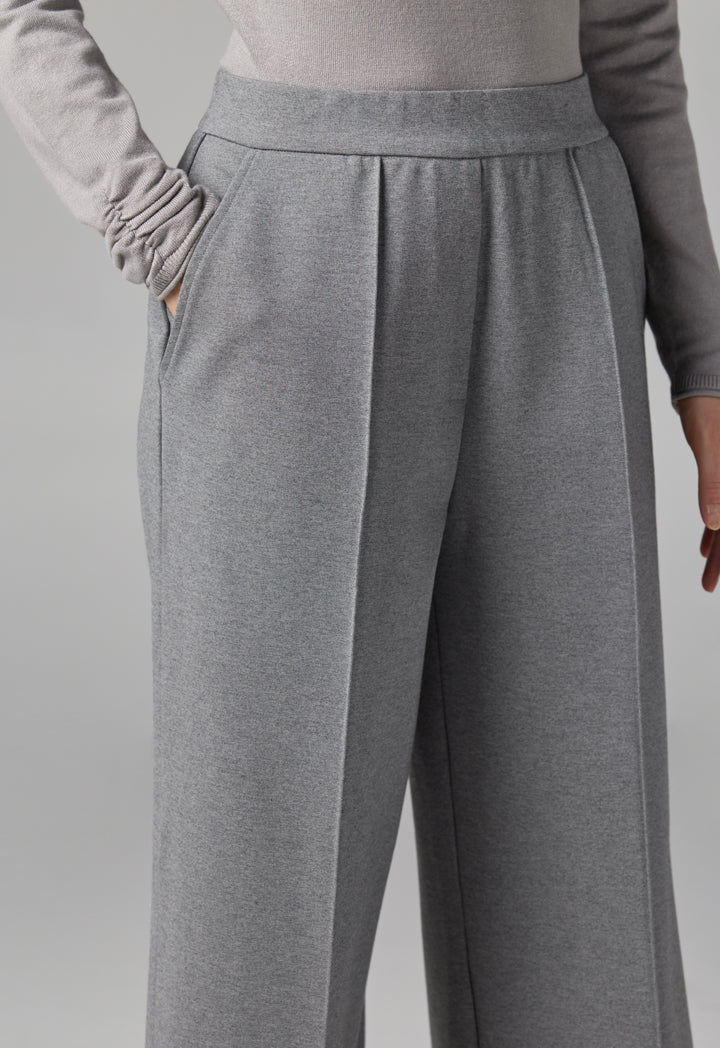 Choice Solid High Waist Trousers Grey