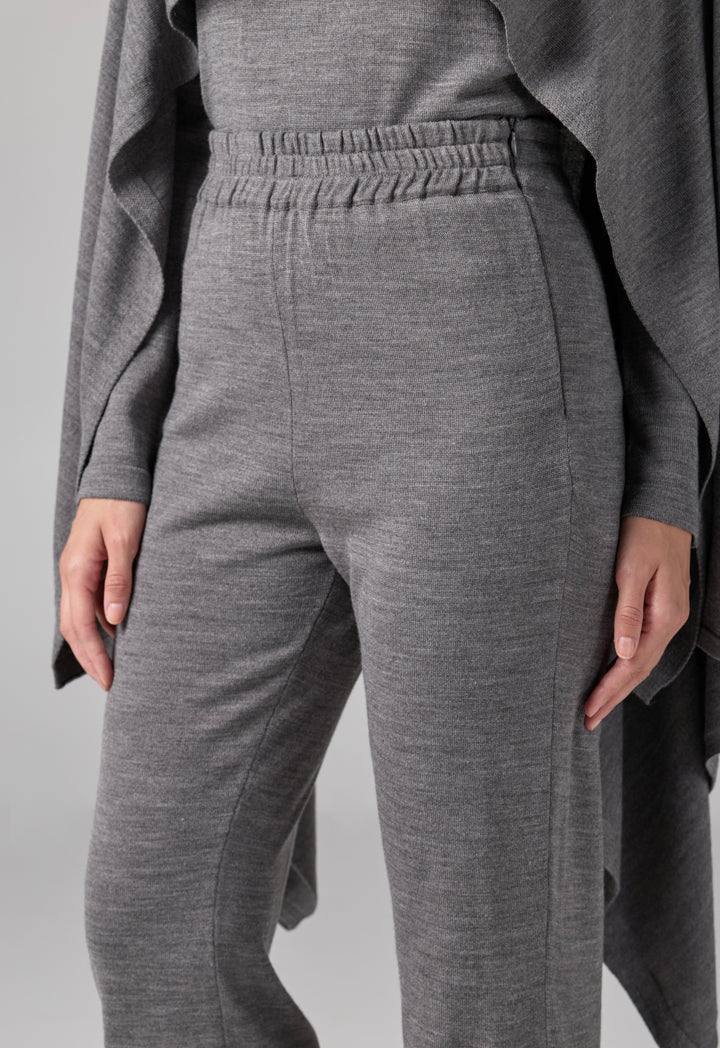 Choice Straight Cut Knitted Trousers Grey