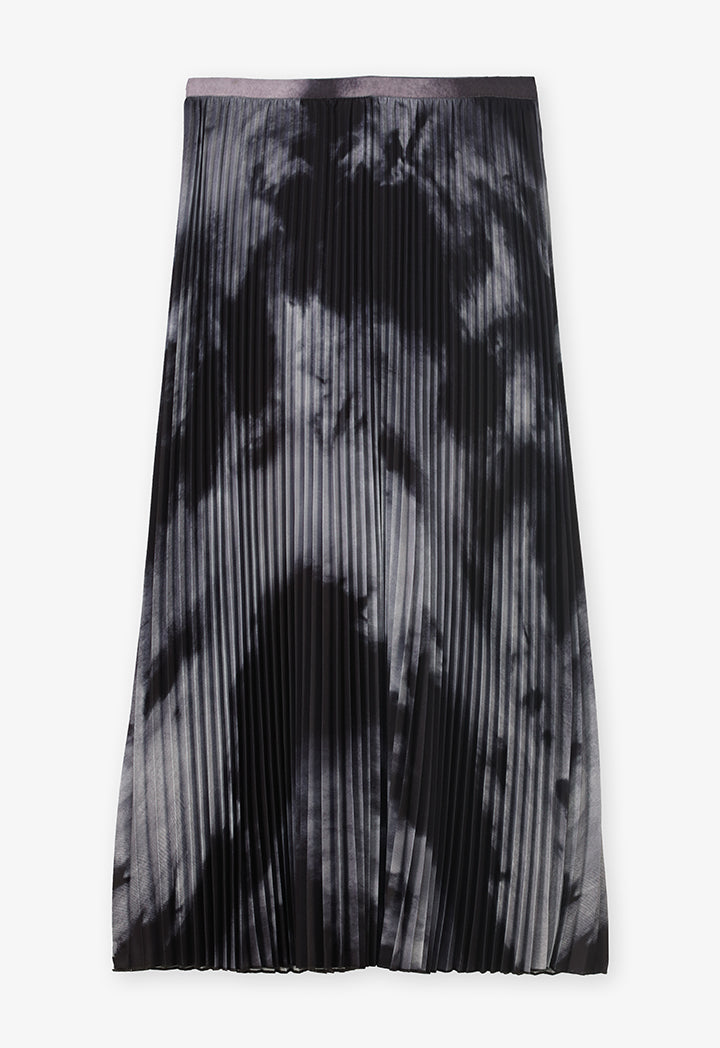 Choice Printed Pleated Flared Skirt Multicolor