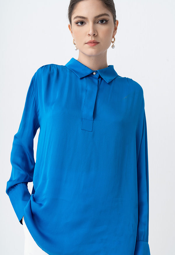 Choice Long Sleeves Basic Shirt Blue