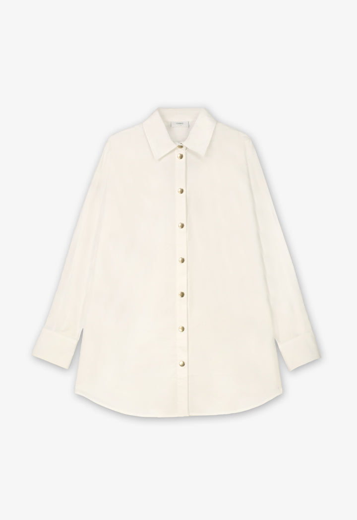 Choice Solid Long Sleeves Shirt  Off White