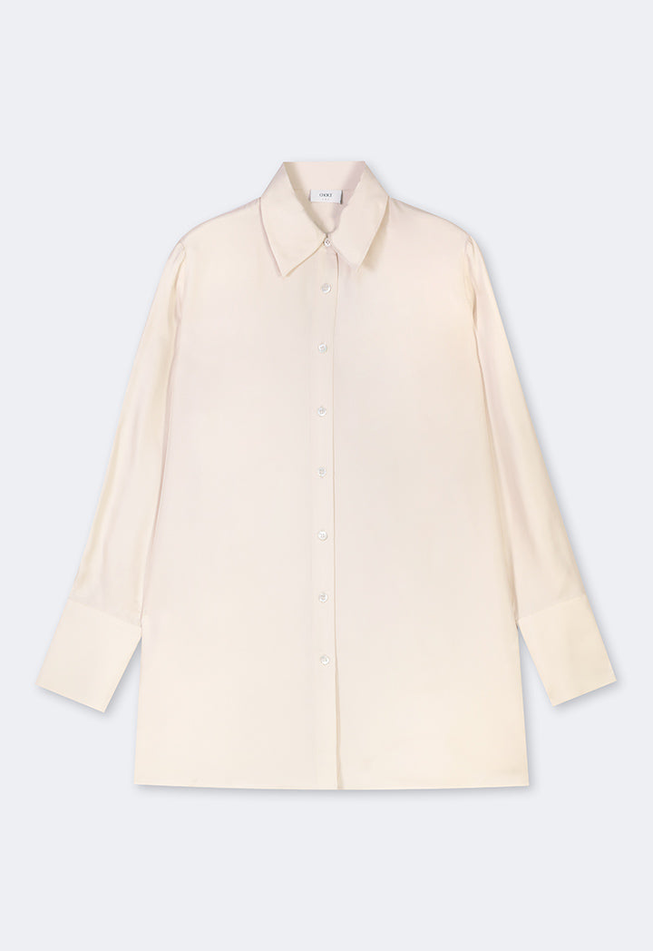 Choice Basic Regular Fit Solid Shirt Cream