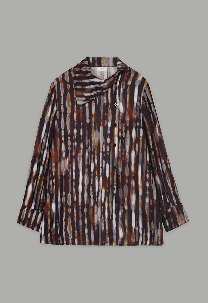 Choice Printed Asymmetrical Neck Blouse Multi Color