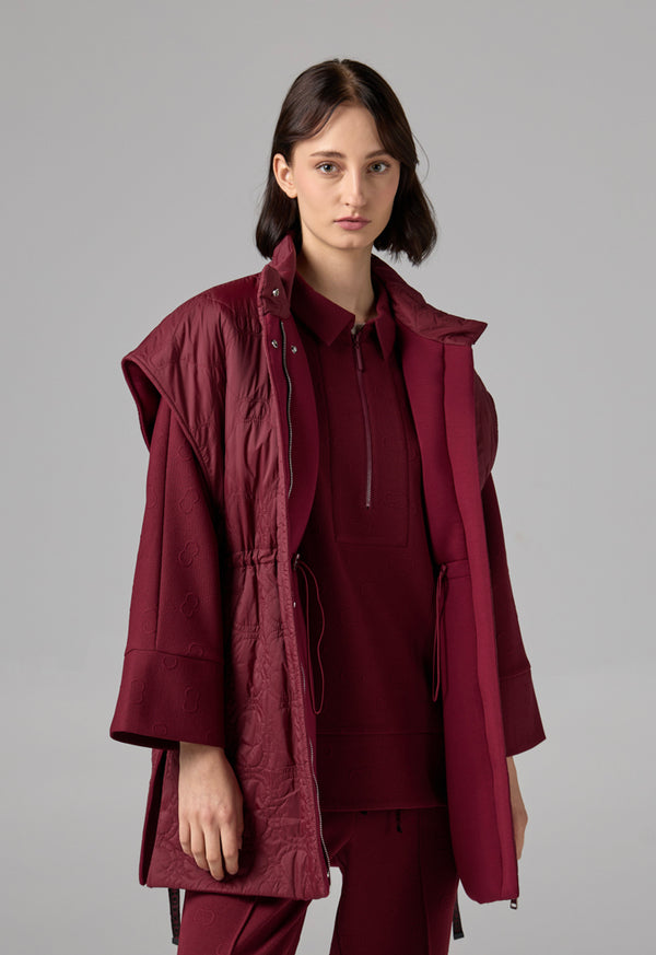 Choice Solid Quilted Sleeveless Gilet Burgundy