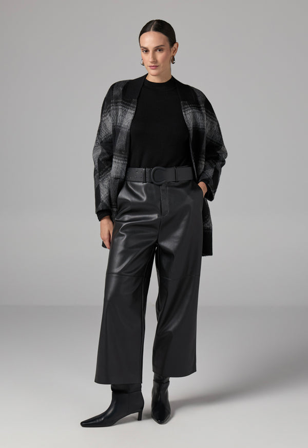 Choice Long Sleeve Contrast Cardigan Dark Grey/Black