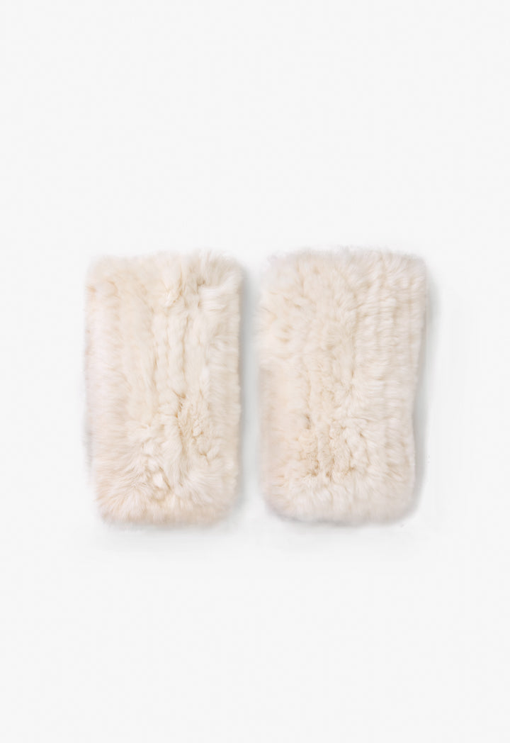 Choice Solid Faux Fur Gloves Cream