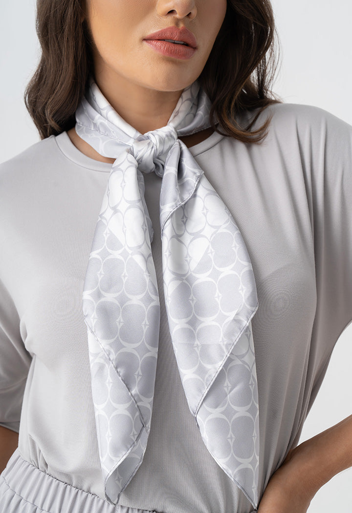 Choice Two Toned Monogram Scarf Grey