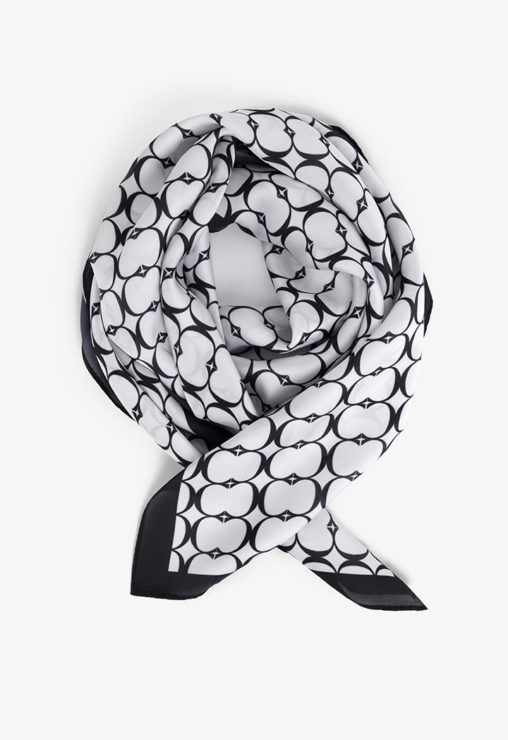 Choice Printed Monogram Scarf White