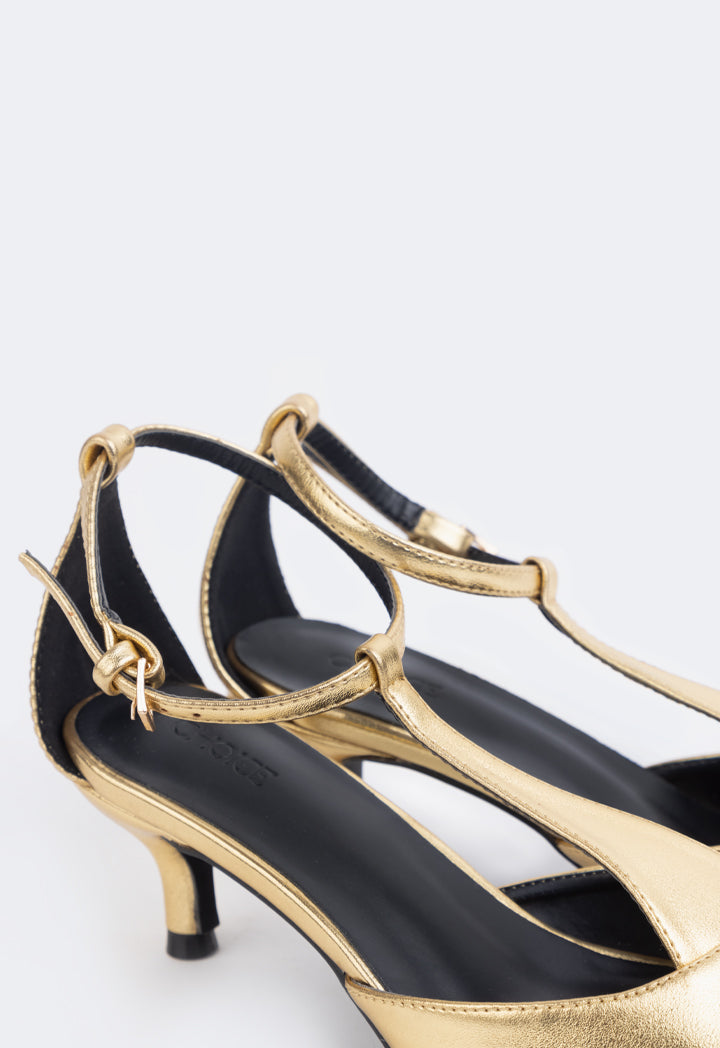 Choice Snake Print Heels Gold