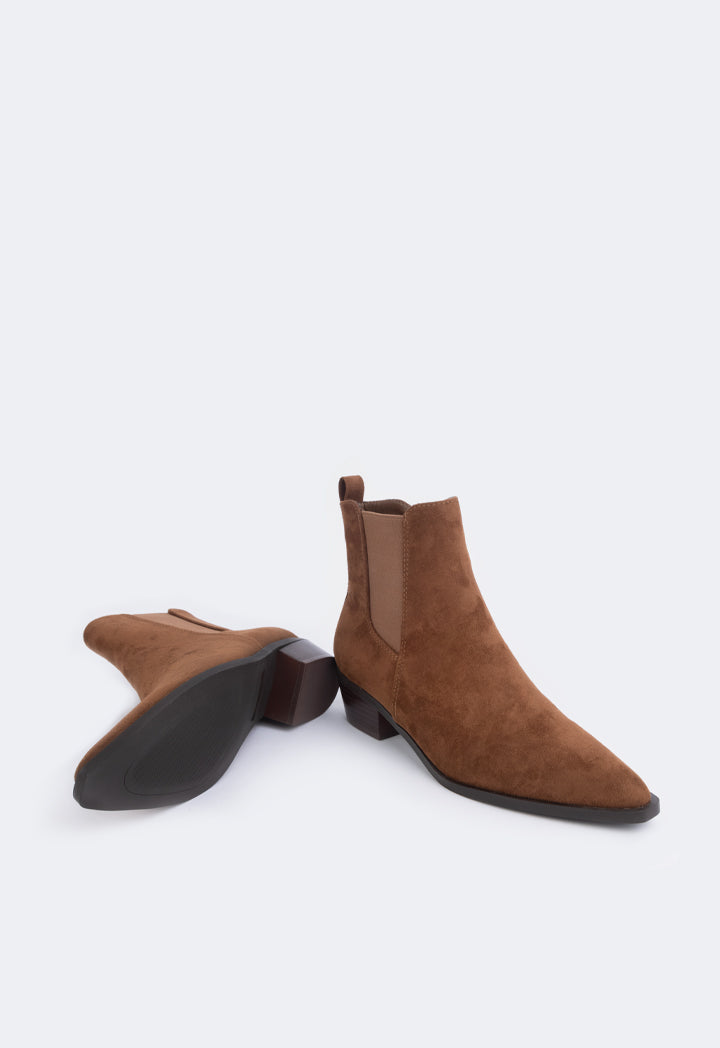 Choice Solid Ankle Boots Brown