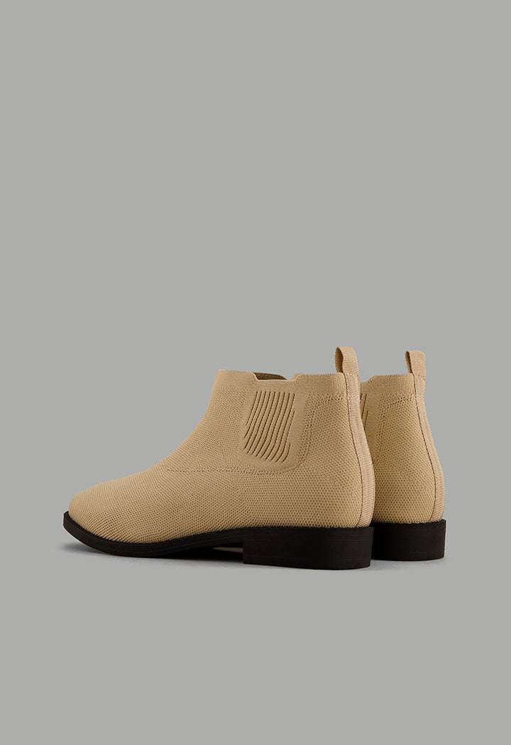 Choice Lace Less Flat Boots Beige